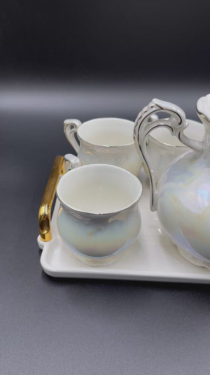 8 Pcs Elegant Rainbow Shade Tea Set With Tray ☕️