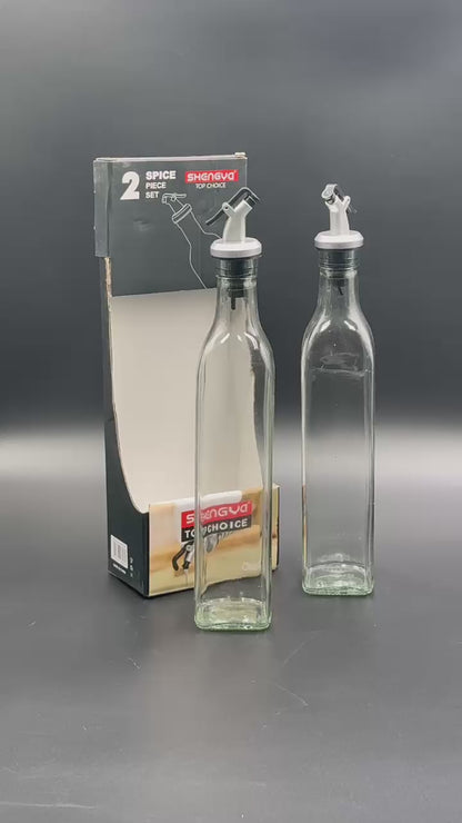2 Pcs Glass Oil Bottle Set ✨