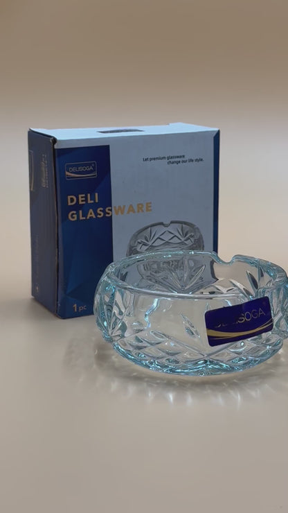 Classic Pattern DELISOGA Fine Glass Ashtray ✨